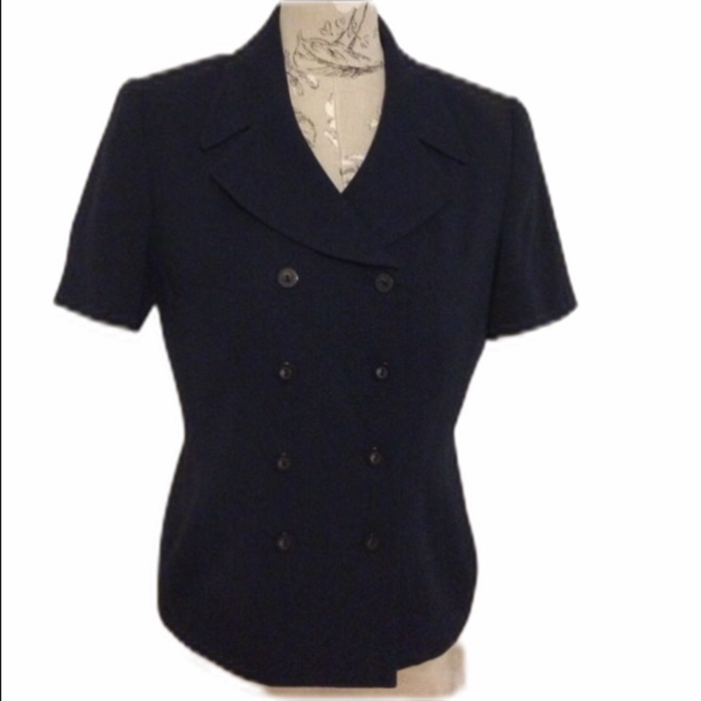 𝅺kasper Navy Short Sleeve Blazer 6